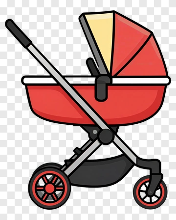 Red And Black Stroller PNG