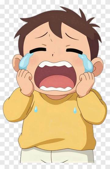 Crying Child Anime Character PNG