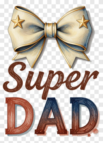 Super Dad Bow With Stars PNG