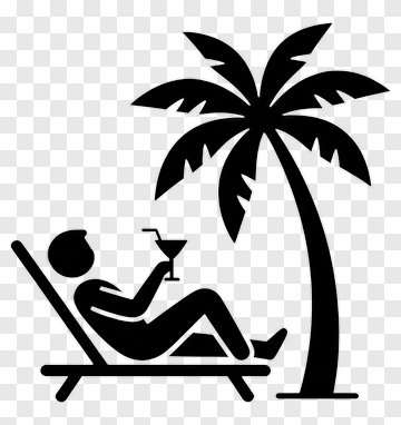 Person Relaxing With Palm Tree PNG