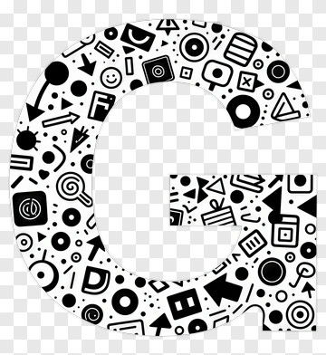 Letter G With Icon Pattern PNG