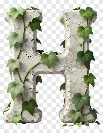 Stone Letter H With Ivy PNG