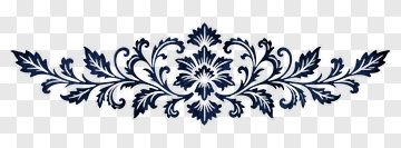 Blue Floral Ornament Design PNG