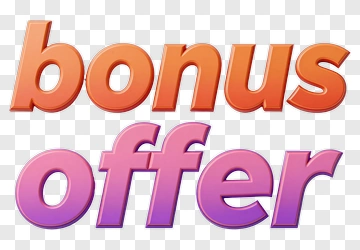 Bonus Offer Text Design PNG