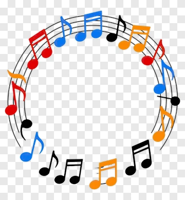 Colorful Musical Notes In Circle PNG