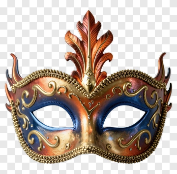 Elegant Masquerade Mask With Feather PNG
