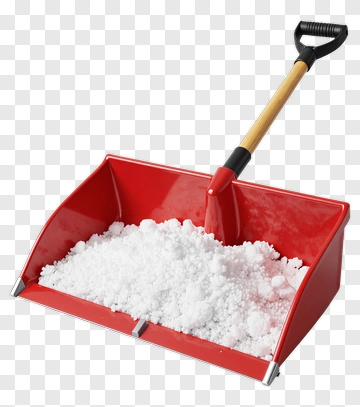 Red Snow Shovel With Snow PNG