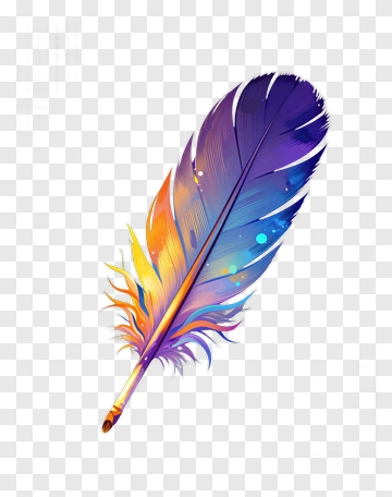 Colorful Feather Illustration PNG