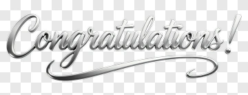 Silver Congratulations Text PNG