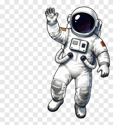 Astronaut Waving In Space Suit PNG