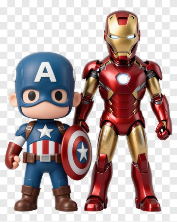 Captain America And Iron Man Standing Together PNG