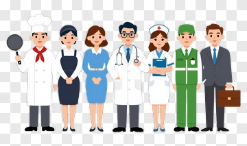 Group Of Diverse Professionals In Uniform PNG