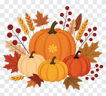 Autumn Harvest Wreath With Pumpkins PNG