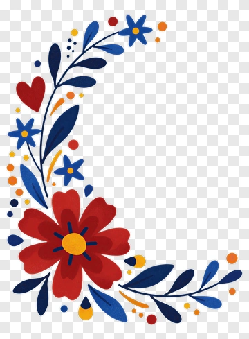 Floral Arrangement With Heart And Leaves PNG