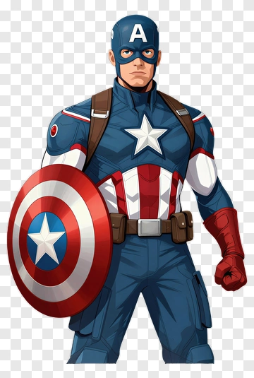 Captain America Standing With Shield PNG