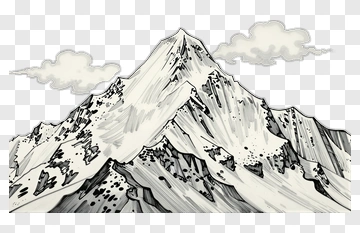 Snow-Capped Mountain With Clouds PNG