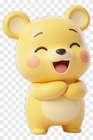 Yellow Smiling Bear Toy PNG