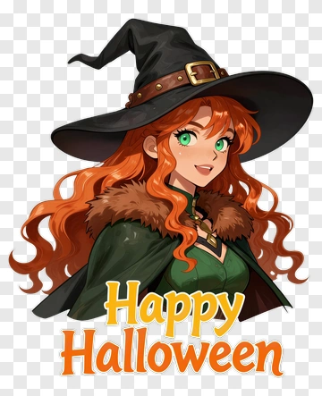 Cartoon Witch For Halloween PNG