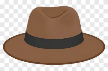 Brown Hat With Black Band PNG