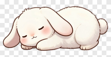 Sleeping White Rabbit PNG
