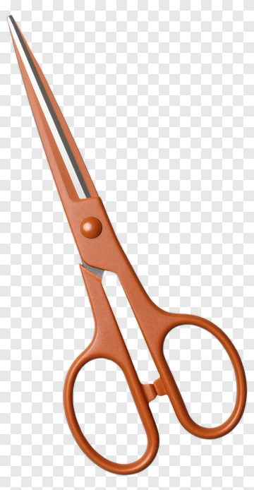 Orange Scissors With Silver Blades PNG