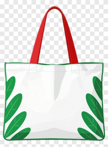 Tote Bag With Leaf Design PNG