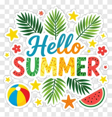 Hello Summer Summer Design PNG