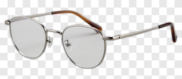 Metal Frame Glasses With Brown Temple PNG