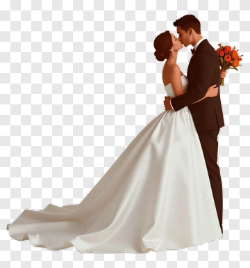 Couple Kissing At Wedding PNG