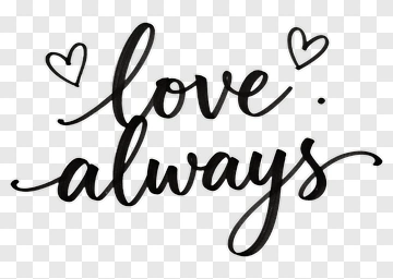 Love Always Handwritten Phrase PNG