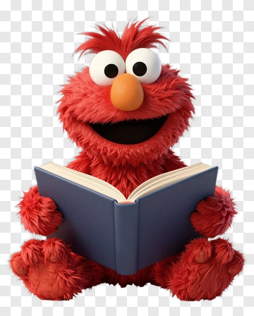 Elmo Reading A Book PNG