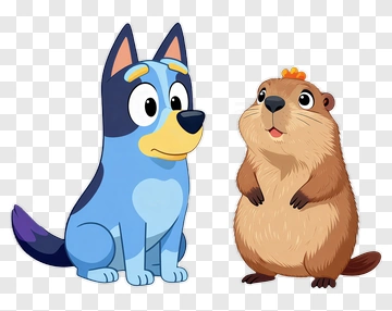 Bluey And Marmot PNG