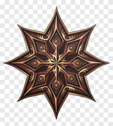 Red Gold Black Star Mandala PNG