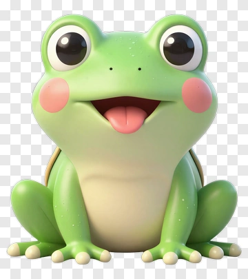 Cute Green Frog PNG