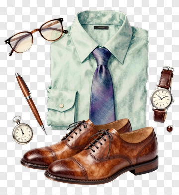 Men's Formal Attire With Accessories PNG