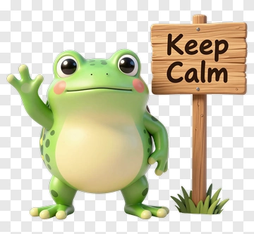 Cute Frog With Keep Calm Sign PNG