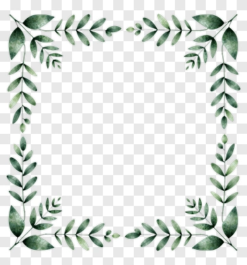 Watercolor Leaf Border Design PNG