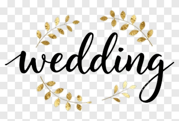 Wedding Design With Gold Leaf Wreath PNG