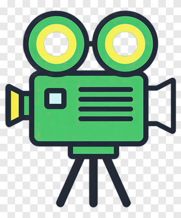 Green Film Camera On Tripod PNG