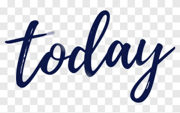 Hand-drawn Blue Text Word Today PNG