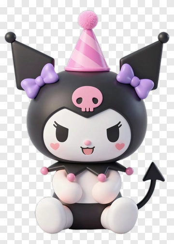 Kuromi In Party Hat PNG