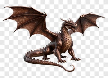 Bronze Dragon Statue PNG