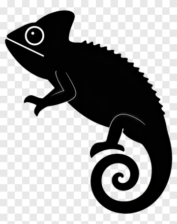 Black Chameleon Silhouette PNG