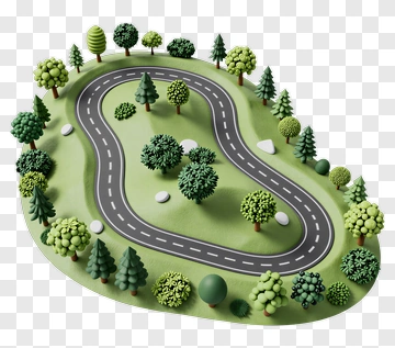 3D Road Through Forest PNG