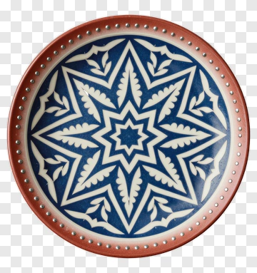 Ceramic Plate With Star Pattern PNG