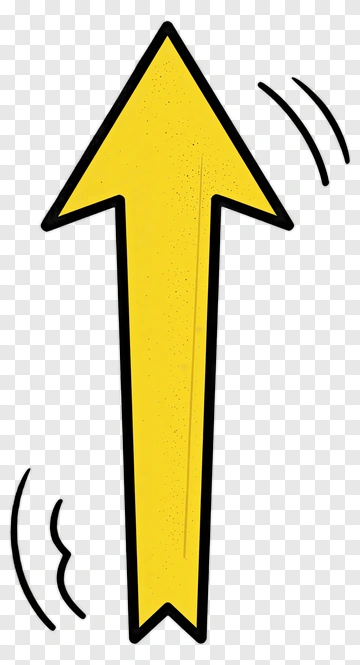 Yellow Arrow With Sound Waves PNG