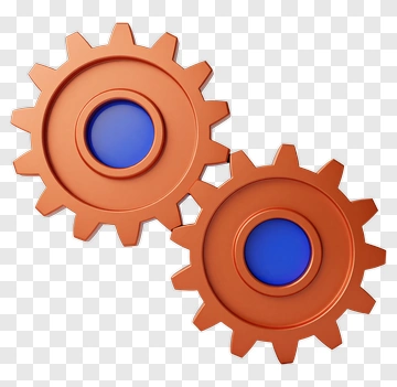 Orange And Blue Gears PNG