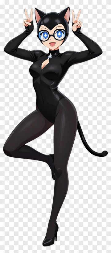 Catwoman In Black Suit PNG