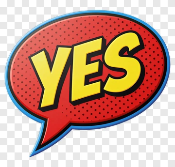 Red Speech Bubble With Yellow YES PNG