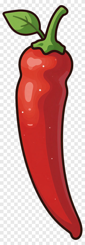 Red Chili Pepper With Green Leaf PNG